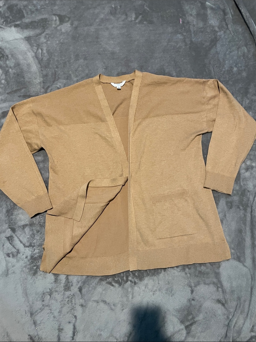 Women's Open-Front Camel Cardigan Sweater